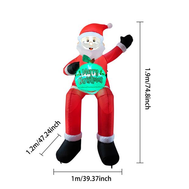 Christmas Inflatables Outdoor 6FT-10FT Santa Decorations with LED Lights Christmas Tree Train Snowman for Yard Party Xmas Decor