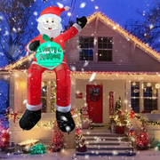 Christmas Inflatables Outdoor 6FT-10FT Santa Decorations with LED Lights Christmas Tree Train Snowman for Yard Party Xmas Decor