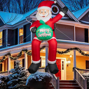 Christmas Inflatables Outdoor 6FT-10FT Santa Decorations with LED Lights Christmas Tree Train Snowman for Yard Party Xmas Decor