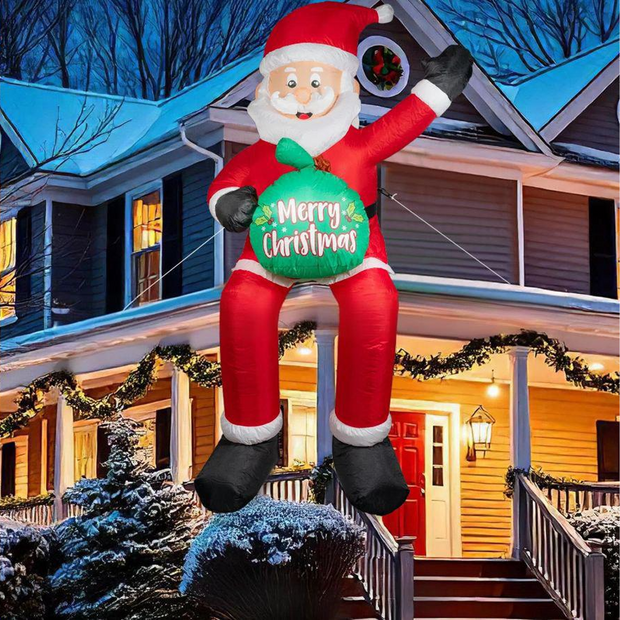 Christmas Inflatables Outdoor 6FT-10FT Santa Decorations with LED Lights Christmas Tree Train Snowman for Yard Party Xmas Decor
