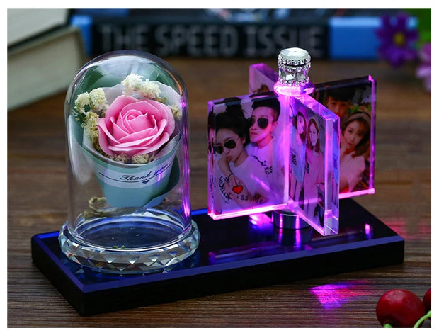 Personalized Photo Frame Custom Photo Frame with Light, Girlfriend Gift Mother Gift Wife Gift Wedding Decor