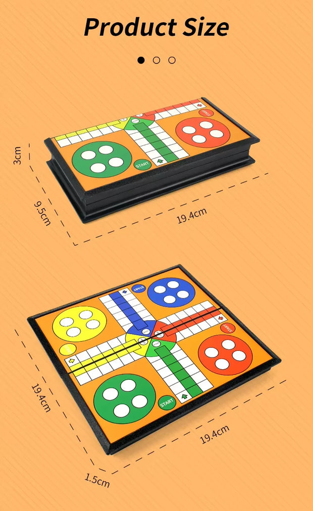 Ludo Game Set Strategy Game Parent Interaction with Foldable Board Travel Family Game for Party Toy Interactive Board Game