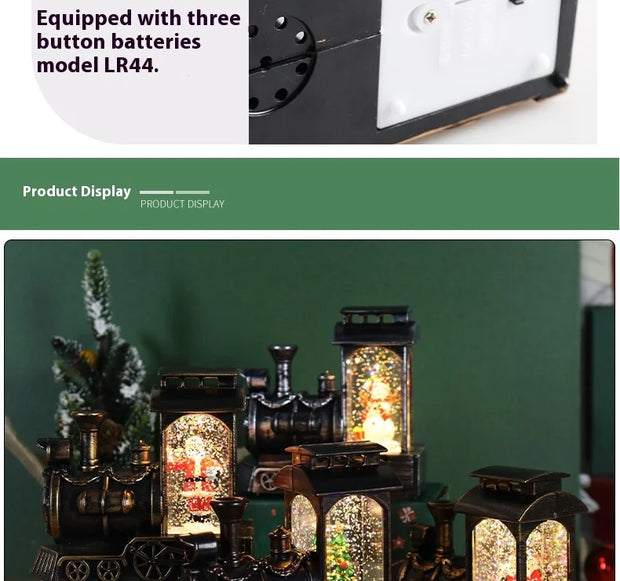 Christmas decorations, crystal ball, Christmas train, snowflake lights, Christmas tabletop ornaments, creative Christmas gifts