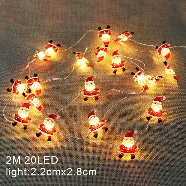 Christmas Decoration String Lights 2M 20 LED Fairy Garland Battery Powered Bedroom Living Room Garden Festive Light String