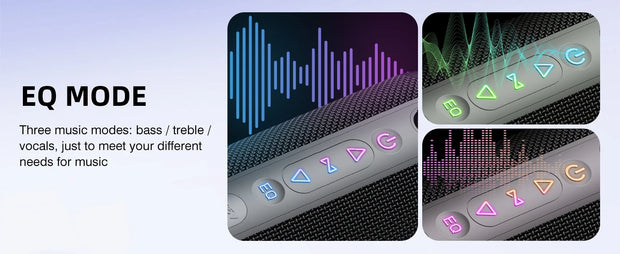 Portable Bluetooth Speaker, Bluetooth 5.4 Speaker, 30W Dual Speaker, Deep Bass, 30H Playtime, 3 EQ Mode, Colorful RGB Lights