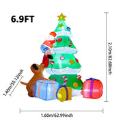 Christmas Inflatables Outdoor 6FT-10FT Santa Decorations with LED Lights Christmas Tree Train Snowman for Yard Party Xmas Decor