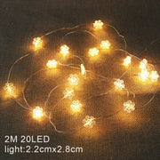 Christmas Decoration String Lights 2M 20 LED Fairy Garland Battery Powered Bedroom Living Room Garden Festive Light String