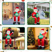 Christmas Inflatables Outdoor 6FT-10FT Santa Decorations with LED Lights Christmas Tree Train Snowman for Yard Party Xmas Decor