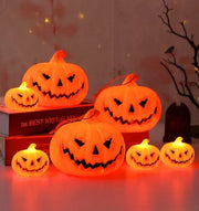 LED Pumpkin Lantern Halloween Ghost Face Christmas Gift Festival Party Atmosphere Light Glow-in-the-dark Decor Light Ornaments
