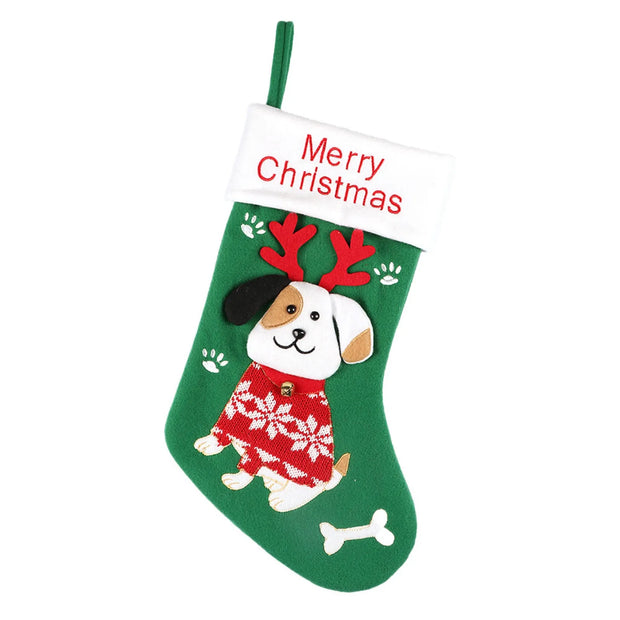 Christmas Stockings Cute Dog Cartoon Christmas Stockings Candy Gift Socks Christmas Decorations Christmas Tree Ornaments