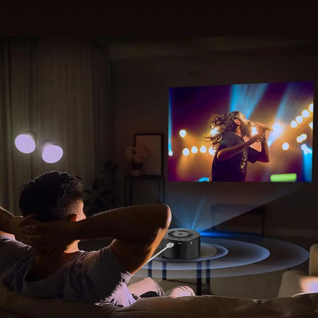 New Mini Home Micro Projector Portable Outdoor Support 1080P Built In Speaker Wired Same Screen Mobile Phone Movie Projector