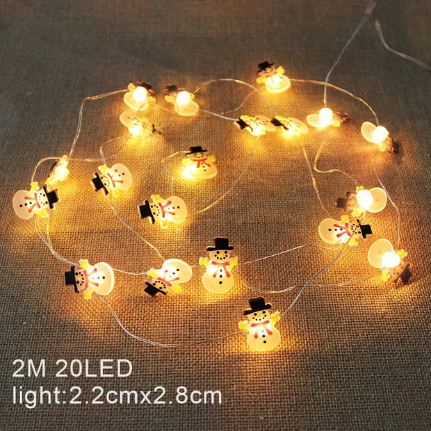 Christmas Decoration String Lights 2M 20 LED Fairy Garland Battery Powered Bedroom Living Room Garden Festive Light String