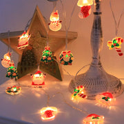 LED Christmas String Lights，with Santa/Snowman/Candy Cane/Christmas Stocking/Snowflake Designs, for Christmas Party/Indoor/Tree