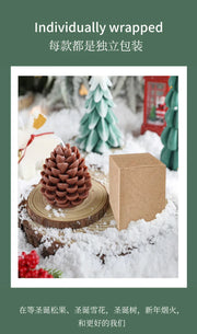 Christmas Pinecone Scented Candle Xmas Holiday Aromatherapy Candle for Festive Table Holder Decoration