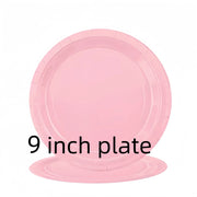 Light Pink Party Supplies Dinnerware Set Include Plates and Cups Tablecloth for Baby Shower Wedding Birthday Valentine's Day