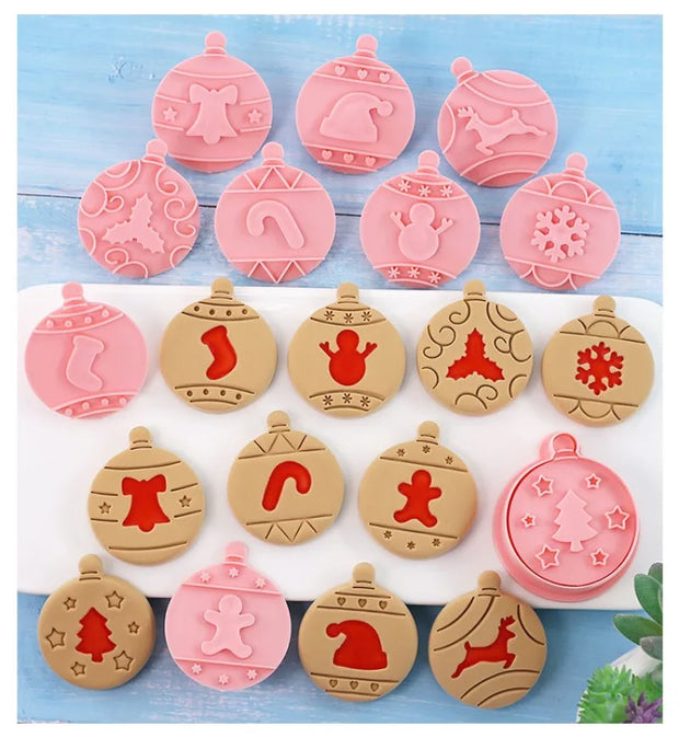Christmas Cookie Mold Set Creative Baking Tools Holiday Biscuit Cutter Sugar Cookie Shaper DIY Kitchen Accessories for Baking