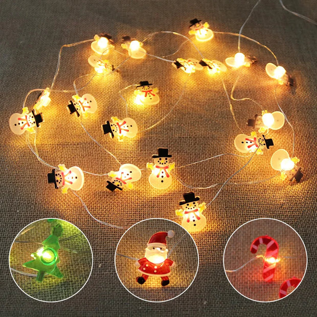 Christmas Decoration String Lights 2M 20 LED Fairy Garland Battery Powered Bedroom Living Room Garden Festive Light String