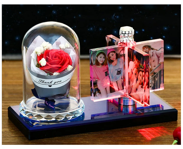 Personalized Photo Frame Custom Photo Frame with Light, Girlfriend Gift Mother Gift Wife Gift Wedding Decor