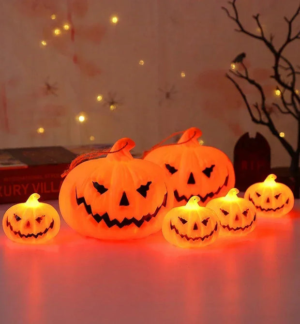 LED Pumpkin Lantern Halloween Ghost Face Christmas Gift Festival Party Atmosphere Light Glow-in-the-dark Decor Light Ornaments