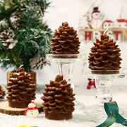 Christmas Pinecone Scented Candle Xmas Holiday Aromatherapy Candle for Festive Table Holder Decoration