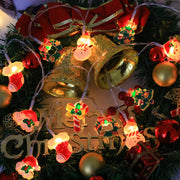LED Christmas String Lights，with Santa/Snowman/Candy Cane/Christmas Stocking/Snowflake Designs, for Christmas Party/Indoor/Tree