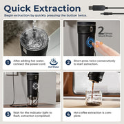 Portable Coffee Maker Small Espresso Machine DC12V Travel Coffee Maker for Car Outdoors Camping Backpacker Lightweight