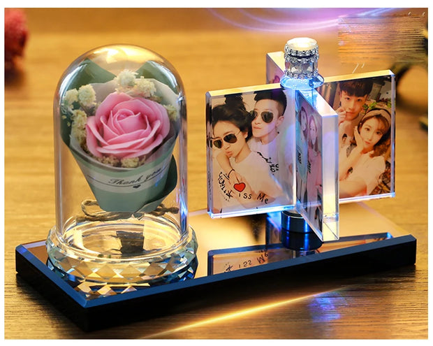 Personalized Photo Frame Custom Photo Frame with Light, Girlfriend Gift Mother Gift Wife Gift Wedding Decor