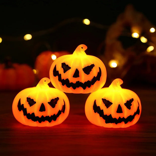 LED Pumpkin Lantern Halloween Ghost Face Christmas Gift Festival Party Atmosphere Light Glow-in-the-dark Decor Light Ornaments