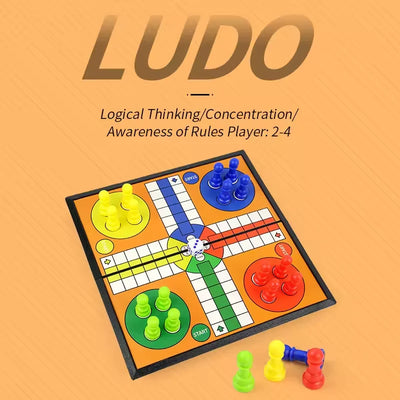 Ludo Game Set Strategy Game Parent Interaction with Foldable Board Travel Family Game for Party Toy Interactive Board Game