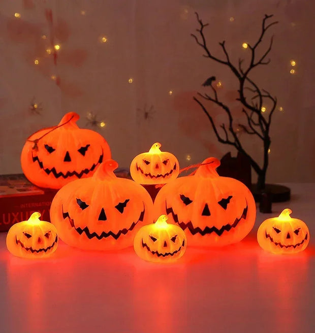 LED Pumpkin Lantern Halloween Ghost Face Christmas Gift Festival Party Atmosphere Light Glow-in-the-dark Decor Light Ornaments