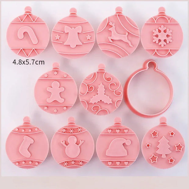 Christmas Cookie Mold Set Creative Baking Tools Holiday Biscuit Cutter Sugar Cookie Shaper DIY Kitchen Accessories for Baking