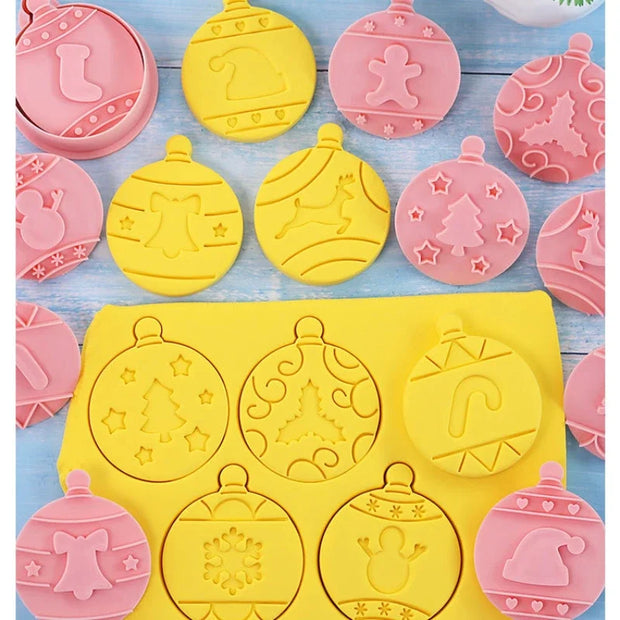 Christmas Cookie Mold Set Creative Baking Tools Holiday Biscuit Cutter Sugar Cookie Shaper DIY Kitchen Accessories for Baking