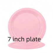 Light Pink Party Supplies Dinnerware Set Include Plates and Cups Tablecloth for Baby Shower Wedding Birthday Valentine's Day