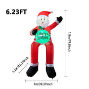 Christmas Inflatables Outdoor 6FT-10FT Santa Decorations with LED Lights Christmas Tree Train Snowman for Yard Party Xmas Decor
