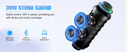Portable Bluetooth Speaker, Bluetooth 5.4 Speaker, 30W Dual Speaker, Deep Bass, 30H Playtime, 3 EQ Mode, Colorful RGB Lights