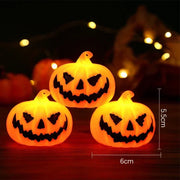 LED Pumpkin Lantern Halloween Ghost Face Christmas Gift Festival Party Atmosphere Light Glow-in-the-dark Decor Light Ornaments