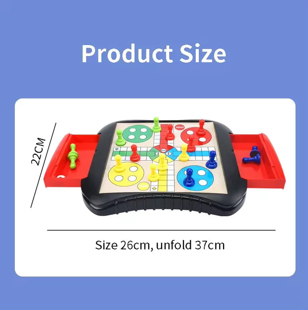 Ludo Game Set Strategy Game Parent Interaction with Foldable Board Travel Family Game for Party Toy Interactive Board Game