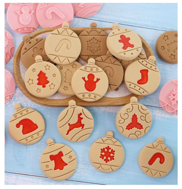 Christmas Cookie Mold Set Creative Baking Tools Holiday Biscuit Cutter Sugar Cookie Shaper DIY Kitchen Accessories for Baking