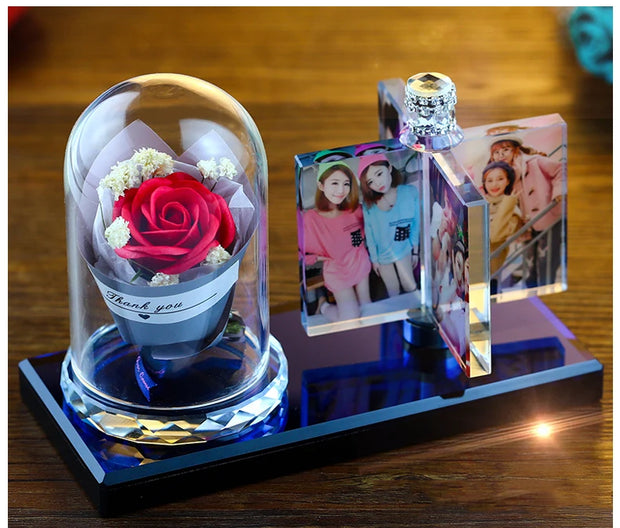 Personalized Photo Frame Custom Photo Frame with Light, Girlfriend Gift Mother Gift Wife Gift Wedding Decor