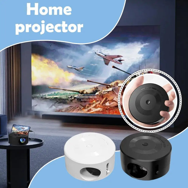 New Mini Home Micro Projector Portable Outdoor Support 1080P Built In Speaker Wired Same Screen Mobile Phone Movie Projector