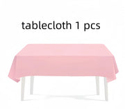 Light Pink Party Supplies Dinnerware Set Include Plates and Cups Tablecloth for Baby Shower Wedding Birthday Valentine's Day